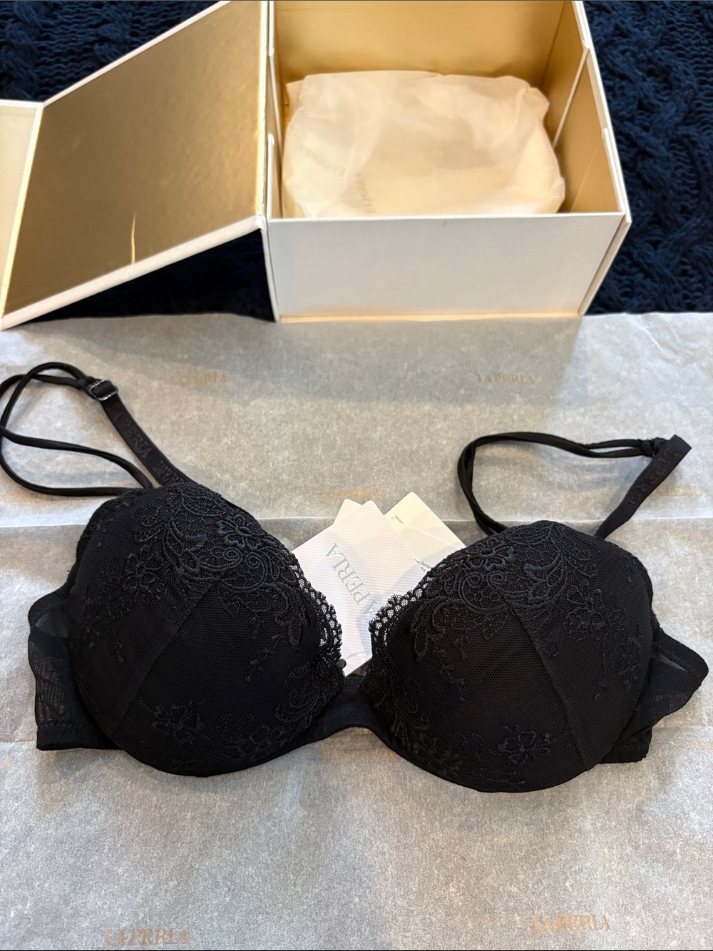 La Perla Black Lace Push-Up Bra